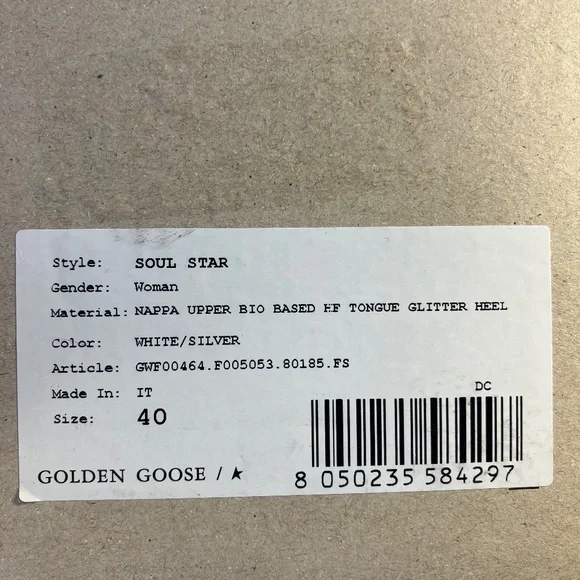 NIB! Golden Goose Limited Edition Soul Star Glitter Heel Sneakers, Size 40 - Picture 3 of 14